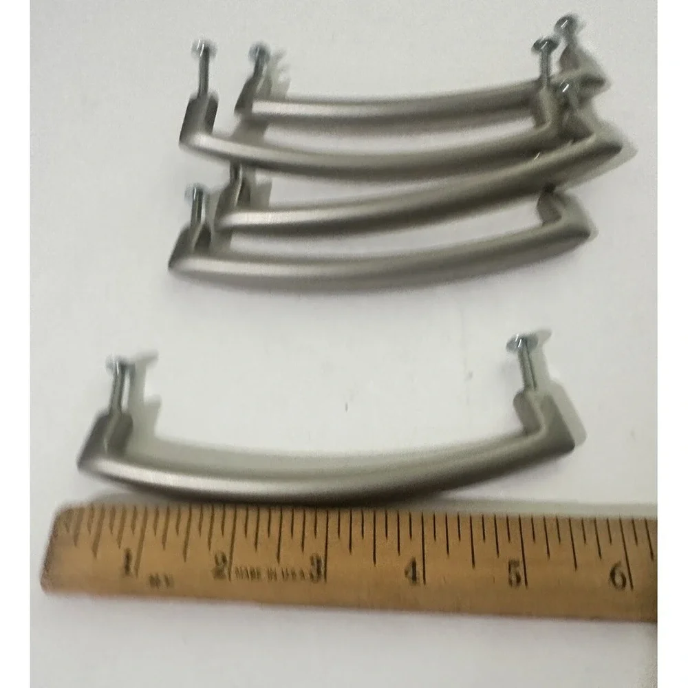 Vintage Drawer Pulls Silver Polish Tone Set‎ of 5 5.5in